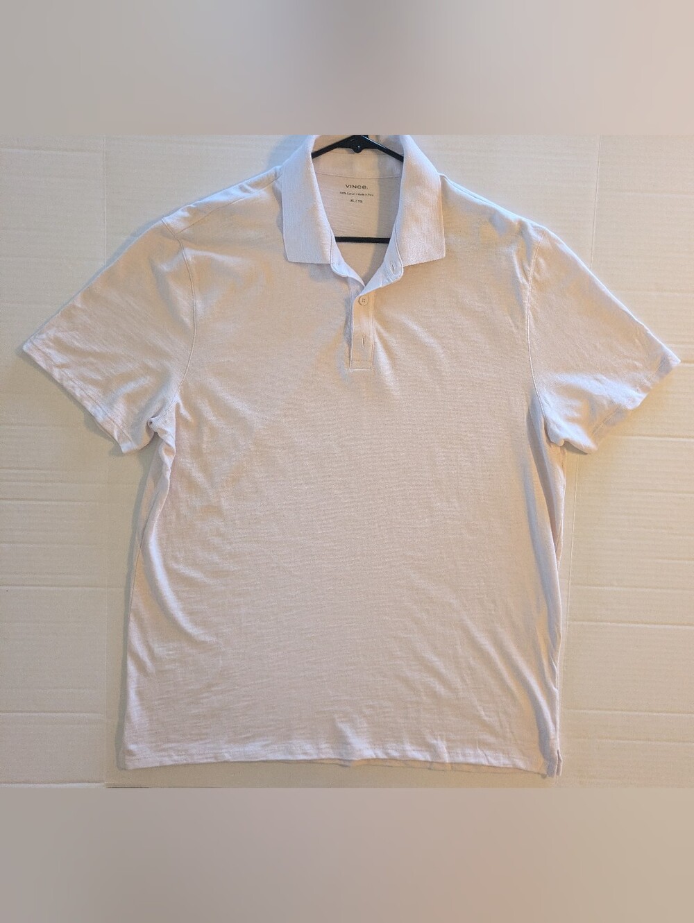 Vince Men’s Pinkish/Cream Short-Sleeve Polo- XL (NWOT)